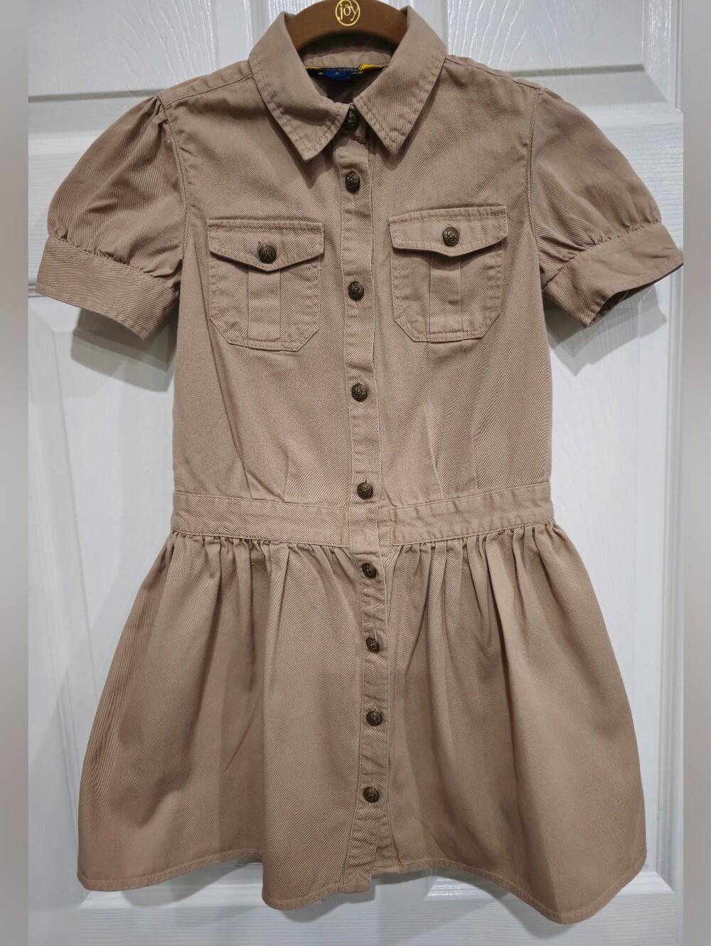 Polo by Ralph Lauren Girls' Khaki Button-Front Shirt Dress